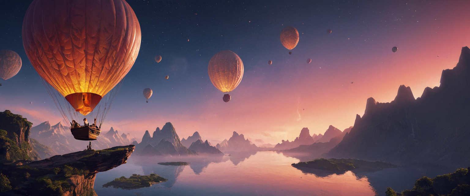 Balloons over a lake